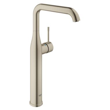 Click here to see Grohe 23538ENA Grohe Essence One-Handle Vessel Brushed Nickel Bathroom Faucet, 1.2 GPM, Deck-Mount, Lever Handle, Swivel Spout, WaterSense Certified - 23538ENA