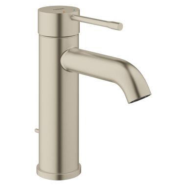 Click here to see Grohe 23592ENA Grohe Essence One-Handle S-Size Brushed Nickel Bathroom Faucet, 1.2 GPM, WaterSense Certified, Drip-Free, Brass Body - 23592ENA
