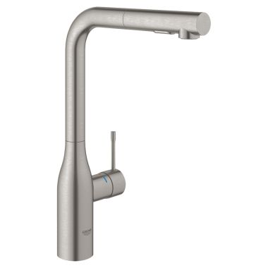 Click here to see Grohe 30271DC0 Grohe Essence Single Handle Pull-Out Kitchen Faucet, SuperSteel - 30271DC0 