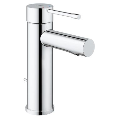 Click here to see Grohe 3221600A Grohe Essence Single-Handle S-Size StarLight Chrome Bathroom Faucet with Flex Hose and Drain Assembly, 1.2 GPM, Single-Hole, SilkMove, QuickFix - 3221600A