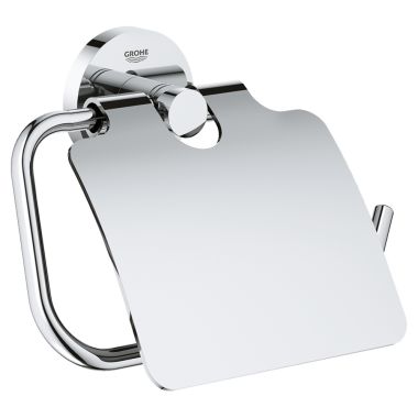 Click here to see Grohe 40367001 Grohe Essentials Toilet Paper Holder with Cover, StarLight Chrome - 40367001