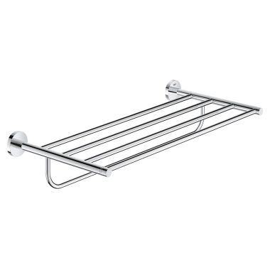 Click here to see Grohe 40800001 Grohe Essentials Multi-Towel Rack with Towel Bar, Round, Starlight Chrome - 40800001