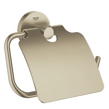Click here to see Grohe 40367EN1 Grohe Essentials Toilet Paper Holder with Cover, Brushed Nickel - 40367EN1