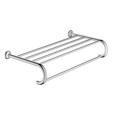 Click here to see Grohe 40660001 Grohe Essentials Multi-Towel Rack with Towel Bar, Round, Curved Design, Starlight Chrome - 40660001