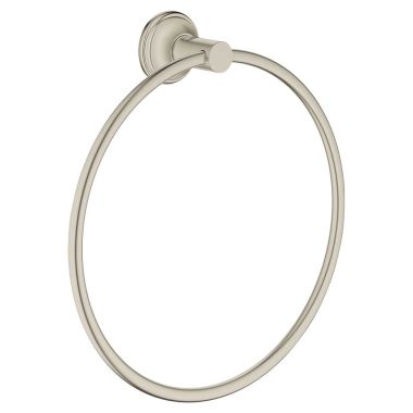 Click here to see Grohe 40655EN1 Grohe 40655EN1 Essentials Authentic Towel Ring, Brushed Nickel 