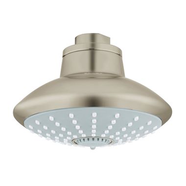 Click here to see Grohe 27247EN1 Grohe Euphoria 110 Round 3-Spray Massage Shower Head with 4-5/8in Spray Face, SpeedClean, 2.5 GPM, Brushed Nickel - 27247EN1