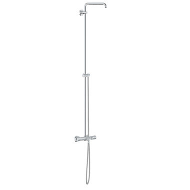 Click here to see Grohe 26490000 Grohe Euphoria Thermostatic Tub/Shower System with 17-11/16in Shower Arm and 69in Metal Hose, StarLight Chrome - 26490000