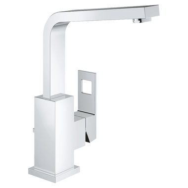 Click here to see Grohe 2318400A Grohe Eurocube One-Handle StarLight Chrome L-Size Bathroom Faucet, 1.2 GPM, SilkMove, Solid Brass Body, QuickFix, WaterSense Certified - 2318400A