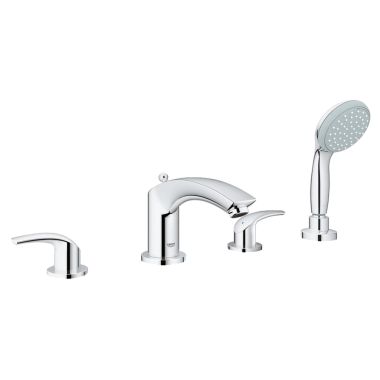 Click here to see Grohe 25170002 Grohe 25170002 Eurosmart 4-Hole Roman Bathtub Faucet, Starlight Chrome