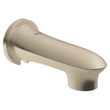 Click here to see Grohe 13377EN3 Grohe 13377EN3 Eurostyle Wall-Mount Non-Diverter Tub Spout, SlipFit, Brushed Nickel