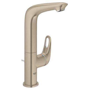 Click here to see Grohe 23579EN3 Grohe Eurostyle One-Handle Vessel Brushed Nickel Bathroom Faucet, 1.2 GPM, SilkMove, QuickFix Installation, Metal Loop Handle - 23579EN3