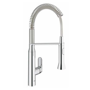 Click here to see Grohe 30314000 Grohe K7 Foot Control Single-Handle Semi-Pro Kitchen Faucet, StarLight Chrome - 30314000