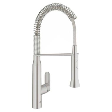 Click here to see Grohe 30314DC0 Grohe 30314DC0 K7 Foot Control Single-Handle Kitchen Faucet - SuperSteel Infinity
