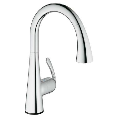Click here to see Grohe 30313000 Grohe Ladylux Foot Control Electronic Single Handle Pull-Down Kitchen Faucet, StarLight Chrome - 30313000