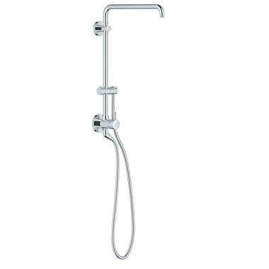 Click here to see Grohe 26486000 Grohe Retro-Fit 18in Wall-Mounted Diverter Shower System with 17-11/16in Arm and 59in Rotaflex Hose, Less Head, StarLight Chrome - 26486000