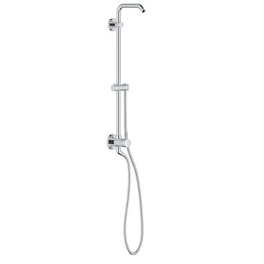 Click here to see Grohe 26487000 Grohe Retro-Fit 25in Wall-Mounted Diverter Shower System with Shower Arm and 59in Rotaflex Hose, StarLight Chrome - 26487000