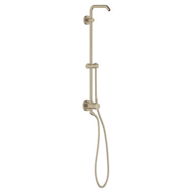 Click here to see Grohe 26487EN0 Grohe Retro-Fit 25in Wall-Mounted Diverter Shower System with Shower Arm and 59in Rotaflex Hose, Brushed Nickel - 26487EN0