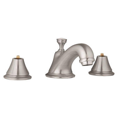 Click here to see Grohe 20800ENA Grohe 20800ENA Seabury Two-Handle Widespread Bathroom Faucet, Less Handles, Brushed Nickel