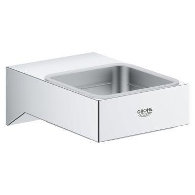 Click here to see Grohe 40865000 Grohe Selection Cube Holder for Glass, Soap Dish or Dispenser, StarLight Chrome - 40865000