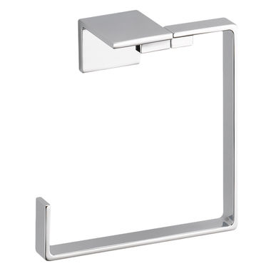 Click here to see Delta 77746 Delta Vero Square Wall Mounted Towel Ring with Mounting Hardware, Chrome - 77746