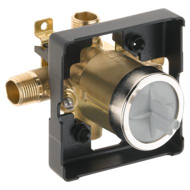Click here to see Delta R10000-UNWSHF Delta R10000-UNWSHF MultiChoice Universal Shower Rough-In Valve w/ Stops, Universal Inlets/Outlets, High Flow
