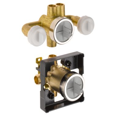 Click here to see Delta R18000-XO Delta R18000-XO MultiChoice Universal Shower Rough-In Kit w/ Jetted XO Diverter Valve