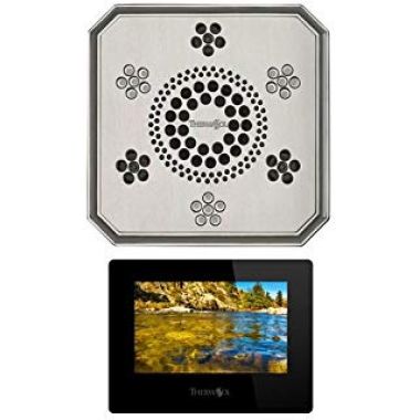 Click here to see Thermasol SASR-SC Thermasol SASR-SC Serenity Stand Alone Light, Sound, Rain Head - Satin Chrome - Regency