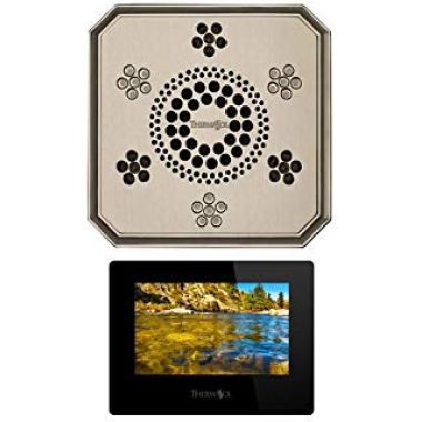 Click here to see Thermasol SASR-SN Thermasol SASR-SN Serenity Stand Alone Light, Sound, Rain Head - Satin Nickel - Regency