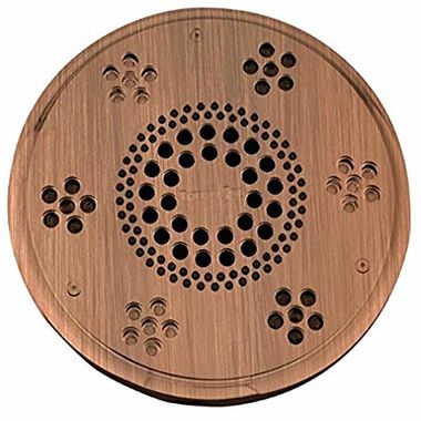 Click here to see Thermasol SLSRT-ACOP Thermasol Traditional Style Serenity Light and Sound Rain Head, 2.0 GPM, Round, 6061 Billet Aluminum, Antique Copper - SLSRT-ACOP