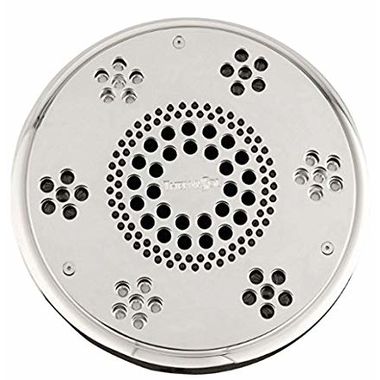 Click here to see Thermasol SLSRT-PC Thermasol Traditional Style Serenity Light and Sound Rain Head, 2.0 GPM, Round, 6061 Billet Aluminum, Polished Chrome - SLSRT-PC