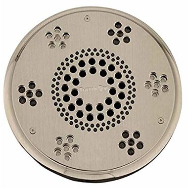 Click here to see Thermasol SLSRT-SN Thermasol Traditional Style Serenity Light and Sound Rain Head, 2.0 GPM, Round, 6061 Billet Aluminum, Satin Nickel - SLSRT-SN