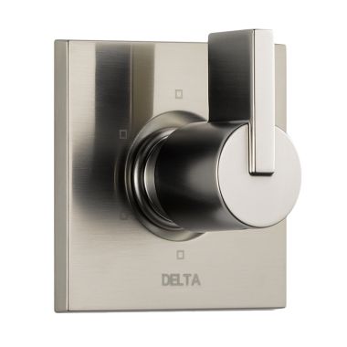 Click here to see Delta T11953-SS Delta Vero 6-Function Diverter Valve Trim, Lever Handle, 3-Port, Stainless Steel - T11953-SS