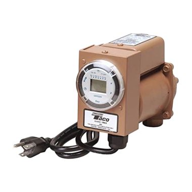 Click here to see Taco 003-BC4-8PNP Taco Plumb n' Plug 1-Phase Wet Rotor Circulator Pump with Digital Timer, 1/40 HP, 7 GPM, 115V, Bronze, 1/2