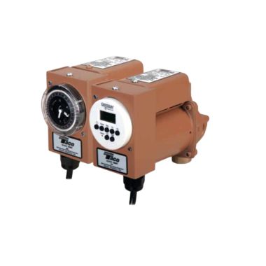 Click here to see Taco 006-BC7-5PNP Taco Plumb n' Plug 1-Phase Cartridge Circulator Pump with Digital Timer, Flow Check, 1/40 HP, 11.5 GPM, 115V, Bronze, 1/2