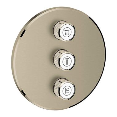 Click here to see Grohe 29122EN0 Grohe Grohtherm SmartControl Round Triple Volume Control Trim Valve Trim, Brushed Nickel - 29122EN0