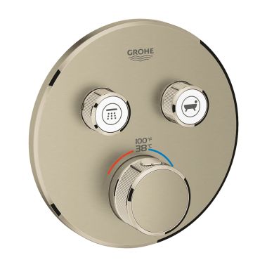Click here to see Grohe 29137EN0 Grohe Grohtherm SmartControl Round 2-Function Diverter Valve Trim, Brushed Nickel - 29137EN0