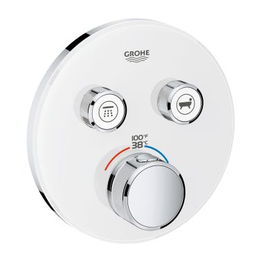 Click here to see Grohe 29160LS0 Grohe Grohtherm SmartControl Thermostatic Round 2-Function Valve Trim, StarLight Chrome - 29160LS0