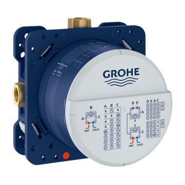 Click here to see Grohe 35601000 Grohe 35601000 Rapido SmartBox Universal 3-Way Tub/Shower Rough-In Valve, 1/2