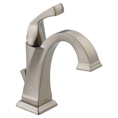 Click here to see Delta 551-SS-DST Delta Dryden Single Handle Bathroom Faucet, Deck Mount, 1.2 GPM, Stainless - 551-SS-DST