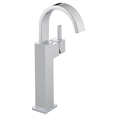 Click here to see Delta 753LF Delta Vero High-Arc Deck-Mount Chrome Vessel Lavatory Faucet, Less Drain, 1.2 GPM, Single-Handle, Lever Handle - 753LF