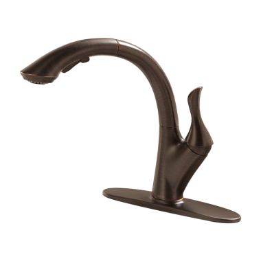 Click here to see Delta 4153-RB-DST Delta Linden Single-Handle High-Arc Pull-Out Venetian Bronze Kitchen Faucet, 1.5 GPM, Lever Handle, Diamond Seal Technology, Touch-Clean - 4153-RB-DST