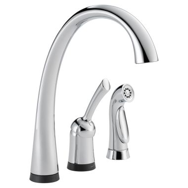 Click here to see Delta 4380T-DST Delta 4380T-DST Pilar 1-Handle Kitchen Faucet, Touch2O Technology, Spray, Chrome