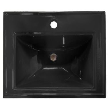 Click here to see Kohler 2241-1-7 Kohler Memoirs Classic Drop-In Bathroom Sink, Single Hole, Vitreous China, Black - K-2241-1-7
