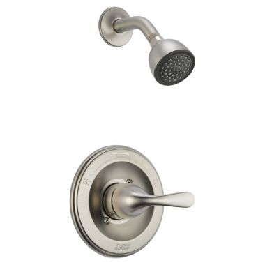 Click here to see Delta T13220-SS Delta Classic Monitor 13 Series Single-Handle Shower Faucet with 5-Setting Showerhead, Touch-Clean, 1.75 GPM, Lever Handle, Stainless - T13220-SS
