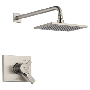 Click here to see Delta T17253-SS Delta Vero Monitor 17 Series Single-Setting Rain Shower Faucet with Volume Control, 2.5 GPM, Two Lever Handles, ADA, Stainless - T17253-SS