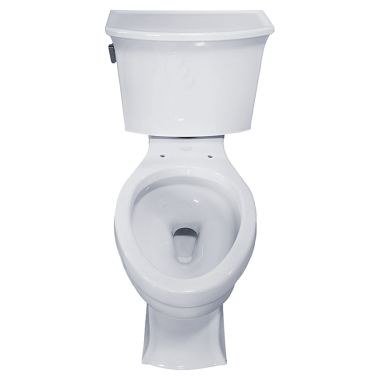 Click here to see Kohler 3551-0 KOHLER Archer Non-Skirted Comfort Height White Two-Piece Toilet, 1.28 GPF, Glazed Trapway, AquaPiston, Seat Not Included - K-3551-0
