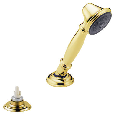 Click here to see Delta RP33791PBLHP Delta Victorian Roman Tub Hand Shower with Transfer Valve, Less Handle, 1.75 GPM, Polished Brass - RP33791PBLHP