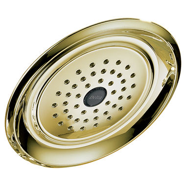 Click here to see Delta RP48686PB Delta Universal Showering 1.75 GPM Raincan Single-Spray Setting Showerhead, WaterSense, Touch-Clean, Full Body, Brilliance Polished Brass - RP48686PB
