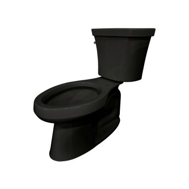 Click here to see Kohler 3999-U-7 KOHLER K-3999-U-7 Wellworth Highline Two-piece Elongated 1.28 gpf Chair Height Toilet, Black