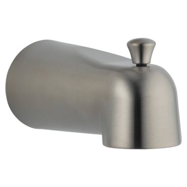 Click here to see Delta RP48718SS Delta 6in Stainless Tub Spout with Pull-Up Diverter, Wall-Mount, Single-Hole Installation, Slip onto 1/2in CWT - RP48718SS